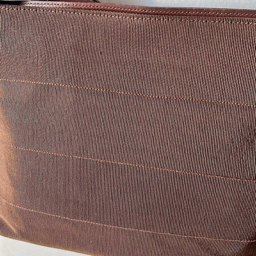 Vintage Salvatore Ferragamo Brown Grosgrain Ribbon Leather Brown Shoulder Bag - Picture 3 of 16